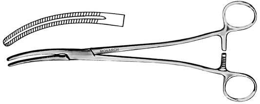 Rogers Hysterectomy Forceps, Slight Curve; Length: 22cm (8.75")