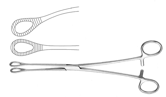 Foerster Ring Forceps Serrated, Straight, 9.5" Length