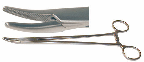 Heaney Needle Holder, Curved, Serrated, 8 1/4"