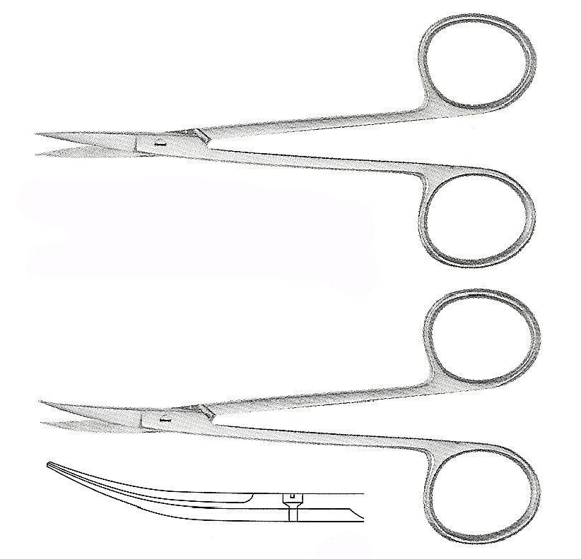 Iris Derma Scissors, Curved, Extra Fine, 3.5"