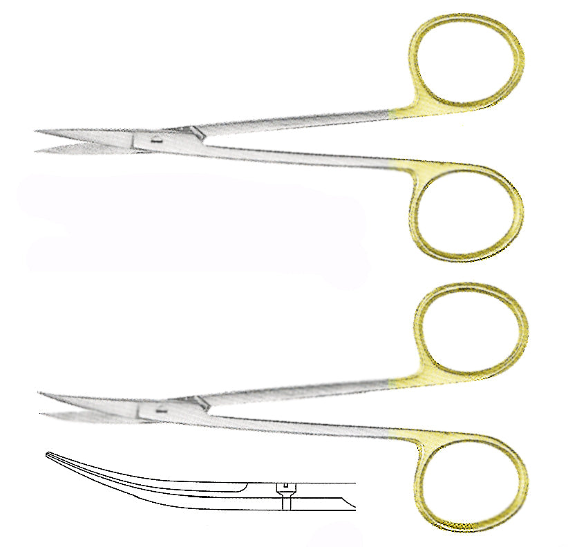 Iris Scissors, Curved, TC, 4.5"