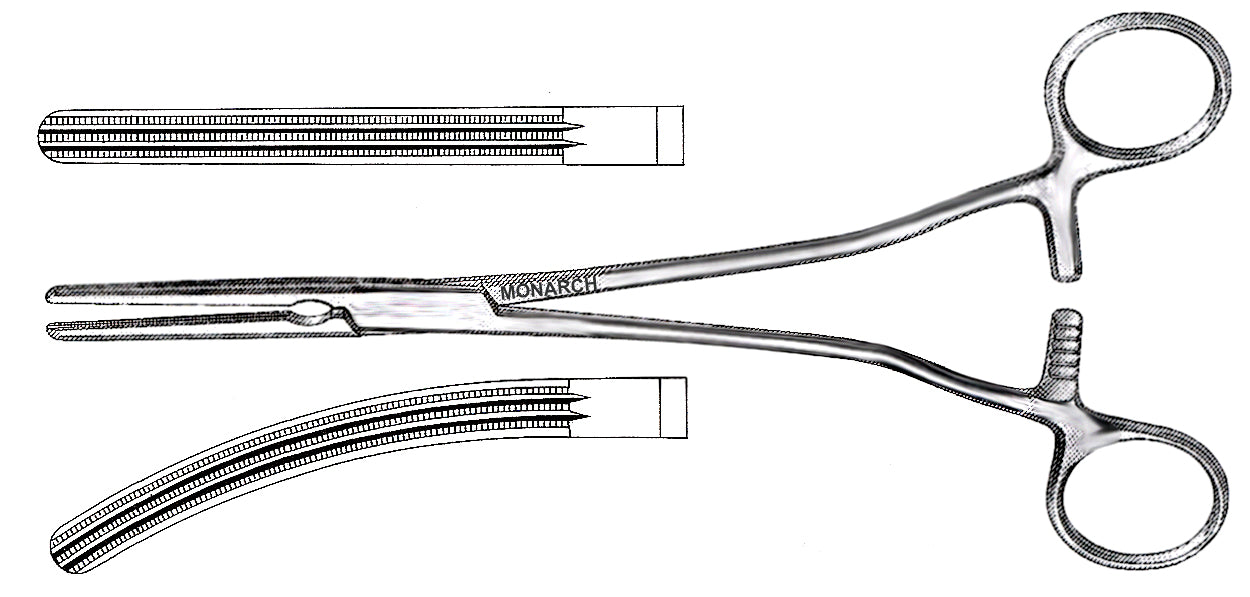 Masterson Hysterectomy Forceps, Curved; Length: 21.5cm (8.25")