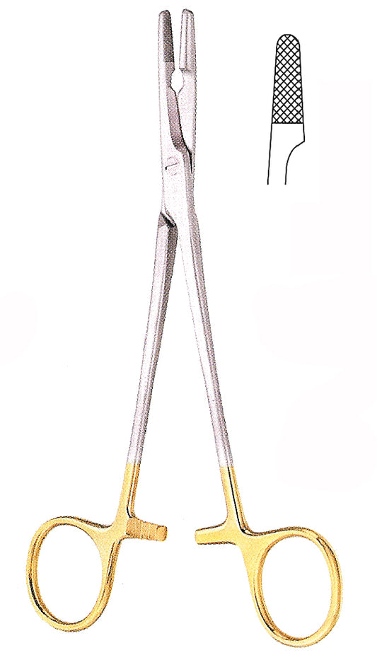 Olsen-Hegar Needle Holder, with Scissors, Straight, TC, 6 3/4"