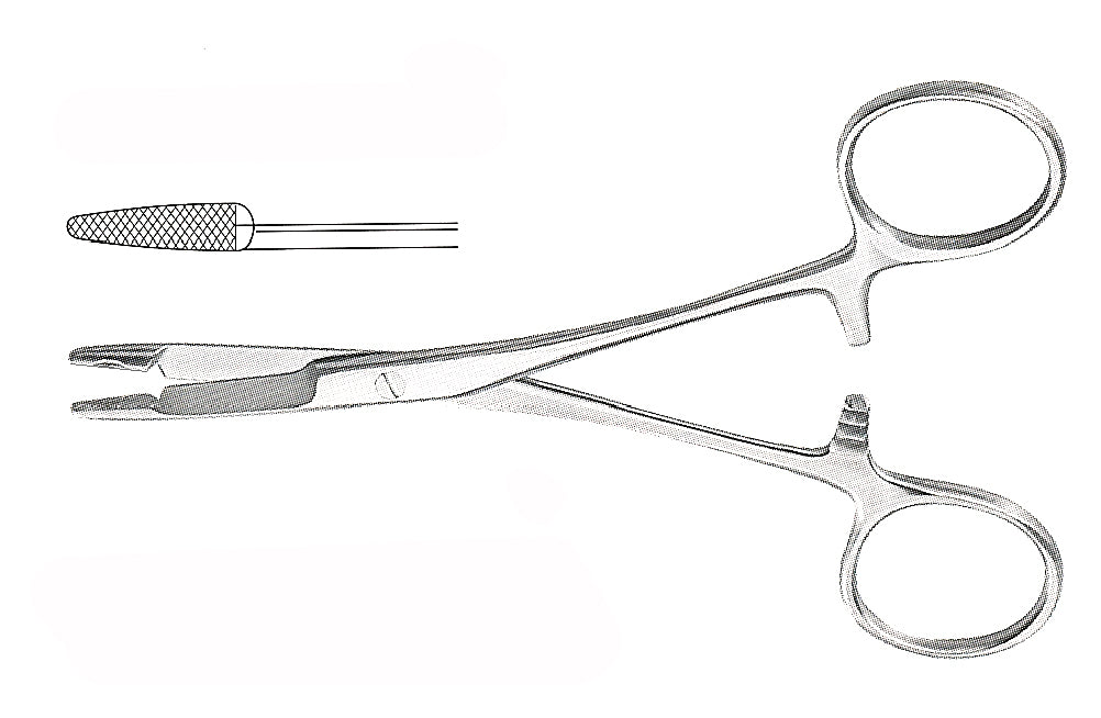 Olsen-Hegar Needle Holder, with Scissors, Serrated, 4 3/4"