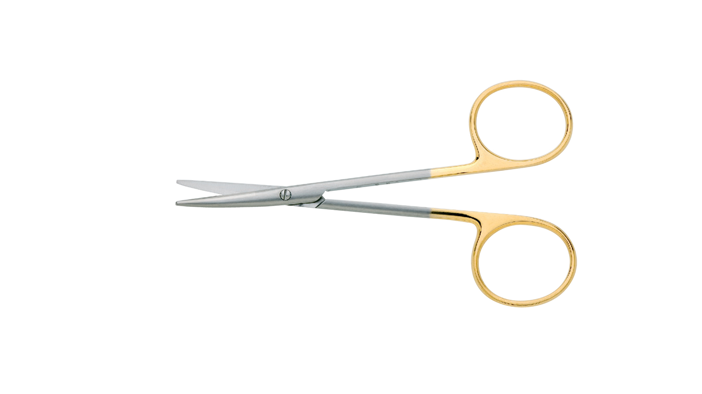 Strabismus Scissors, Curved, TC, 4.5"