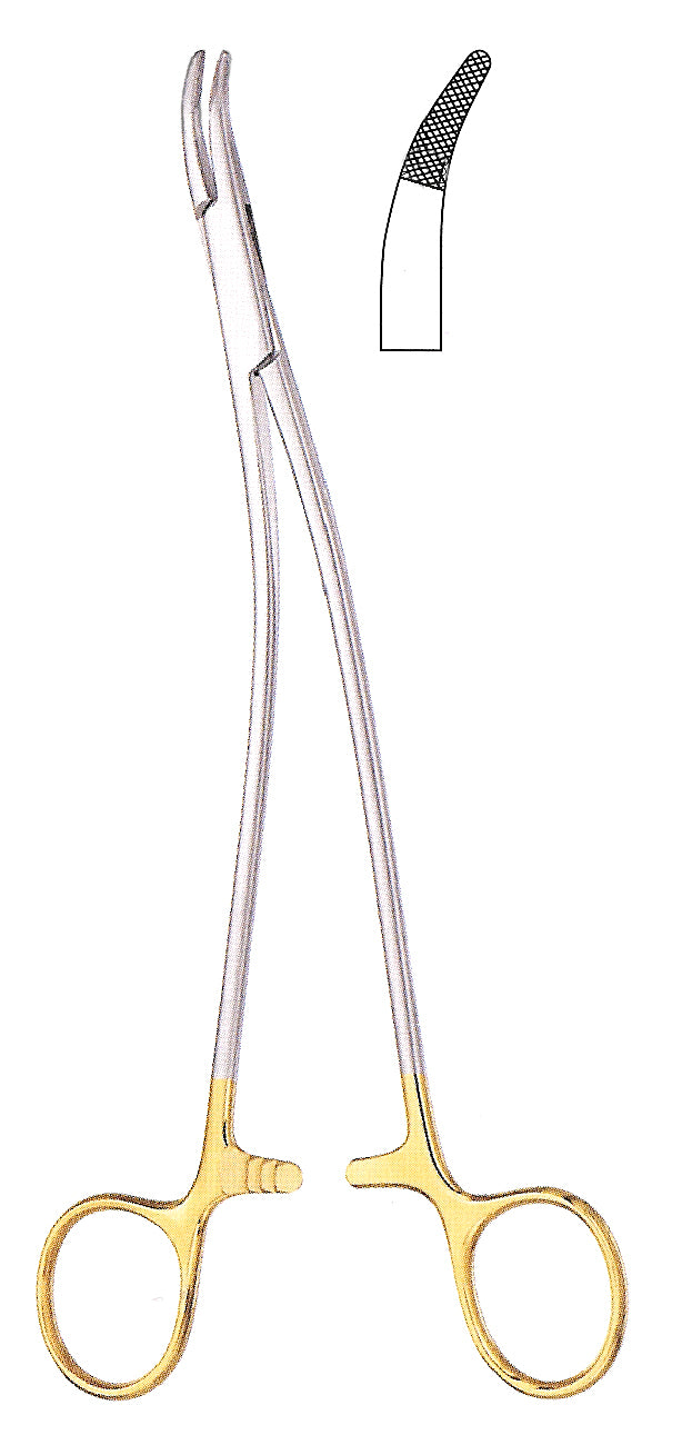 Stratte Needle Holder, Curved, S- Shaped, TC,  9 1/4"