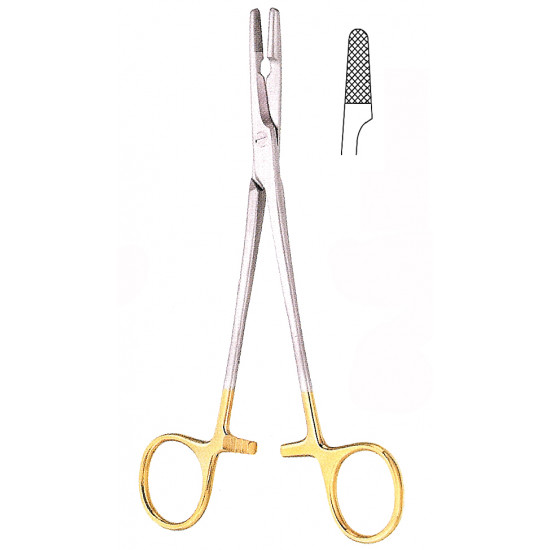 Olsen-Hegar Needle Holder, with Scissors, Straight, TC, 6 3/4"