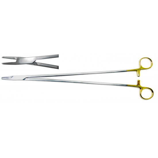 Nolan Needle Holder, Straight, Heavy Box Lock, TC, 14"